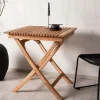 Table de jardin pliante carré 70 x 70 cm en teck Ghana