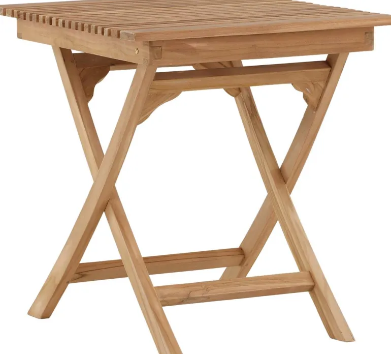 Table de jardin pliante carré 70 x 70 cm en teck Ghana