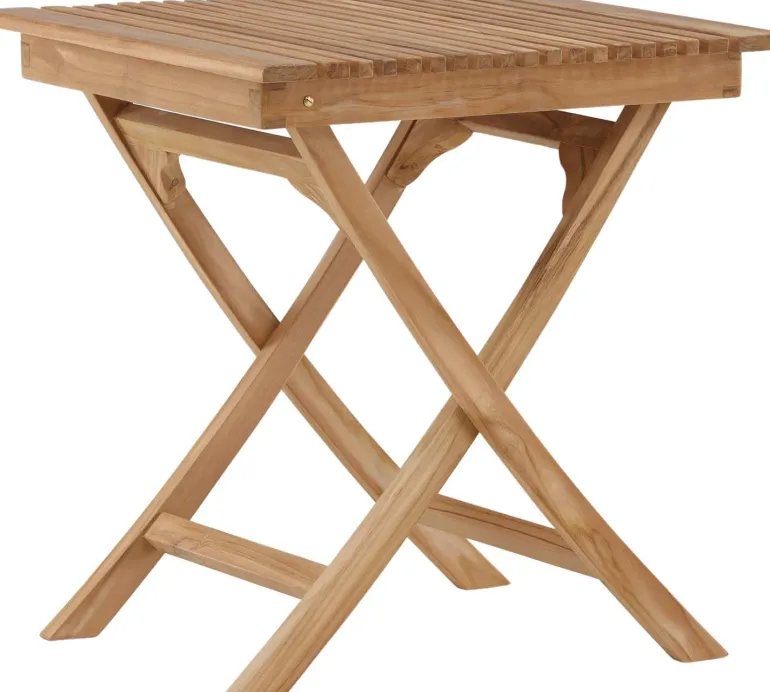 Table de jardin pliante carré 70 x 70 cm en teck Ghana