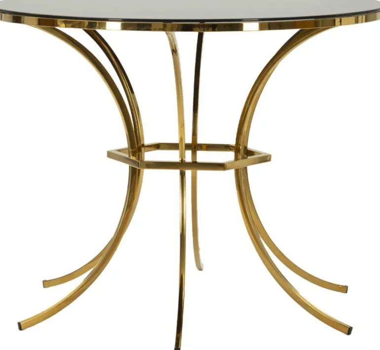 Table de repas en métal et verre Shanty 100 x 80 cm
