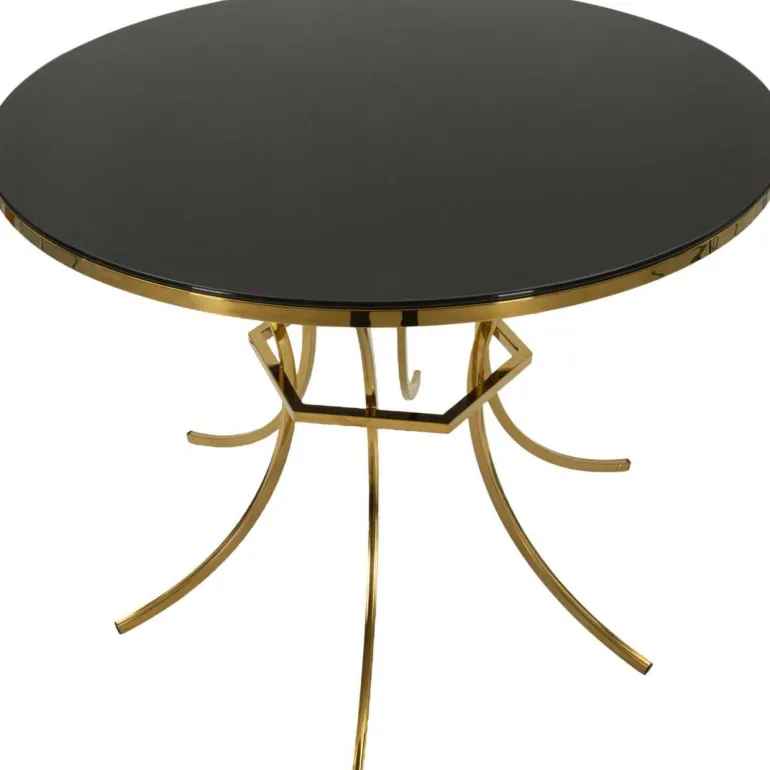 Table de repas en métal et verre Shanty 100 x 80 cm