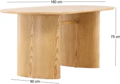 Table de repas ovale 140 x 90 cm Isolde