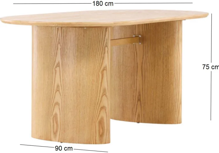 Table de repas ovale 140 x 90 cm Isolde