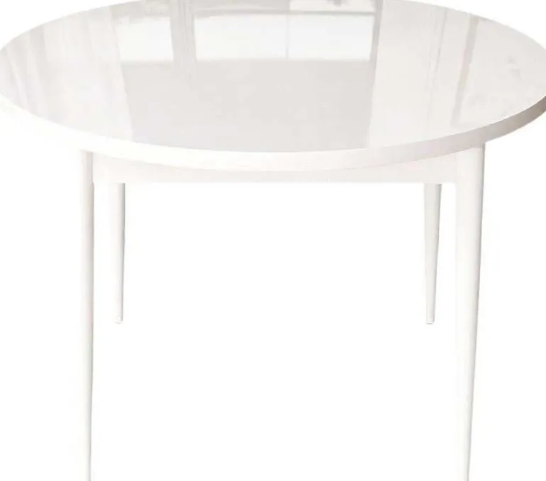 Table de repas ronde avec pieds métal Tor (Blanc)