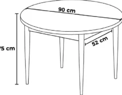 Table de repas ronde avec pieds métal Tor (Blanc)