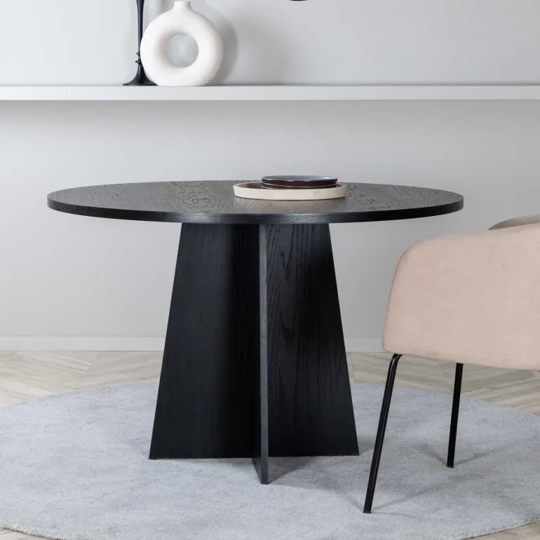 Table de repas ronde ⌀110 cm Bootcut (Noir)