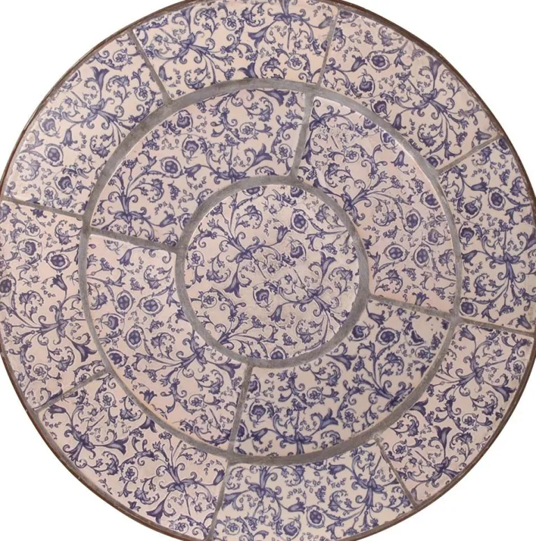 Table en céramique et fer forgé