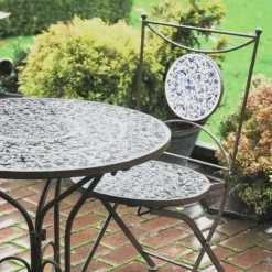 Table en céramique et fer forgé