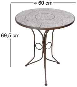 Table en céramique et fer forgé