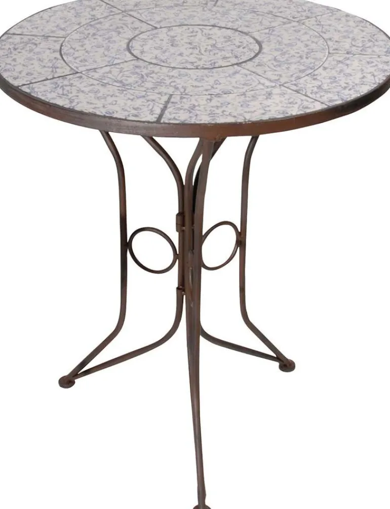 Table en céramique et fer forgé