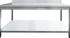 Table à plancha tout inox 2 plateaux (Longueur 120 cm)