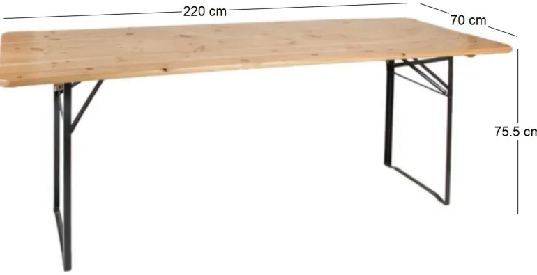 Table pliable 8 à 10 personnes Brasserie (Unitaire)