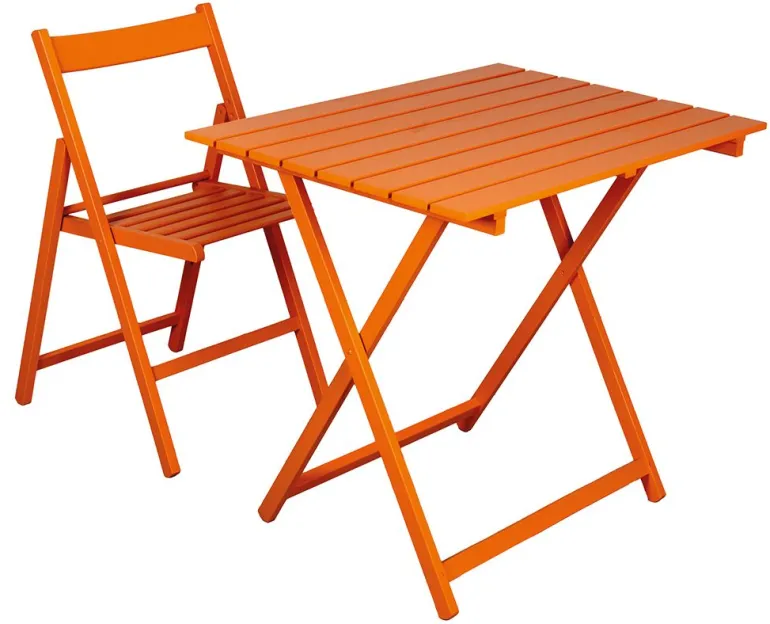 Table pliante 60 x 80 cm en bois (Orange)