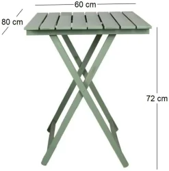 Table pliante 60 x 80 cm en bois (Vert)