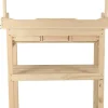 Table à rempoter en pin avec plateau zinc (3 tiroirs + étagère supérieure)