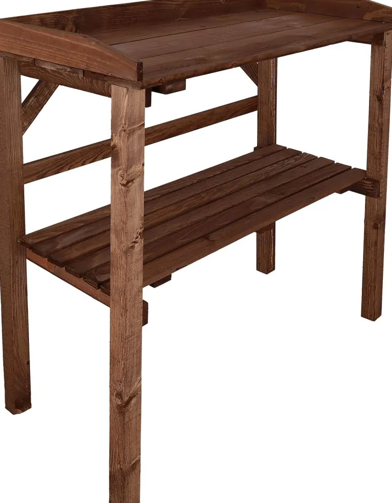 Table à rempoter en pin Nature (Teinté marron)