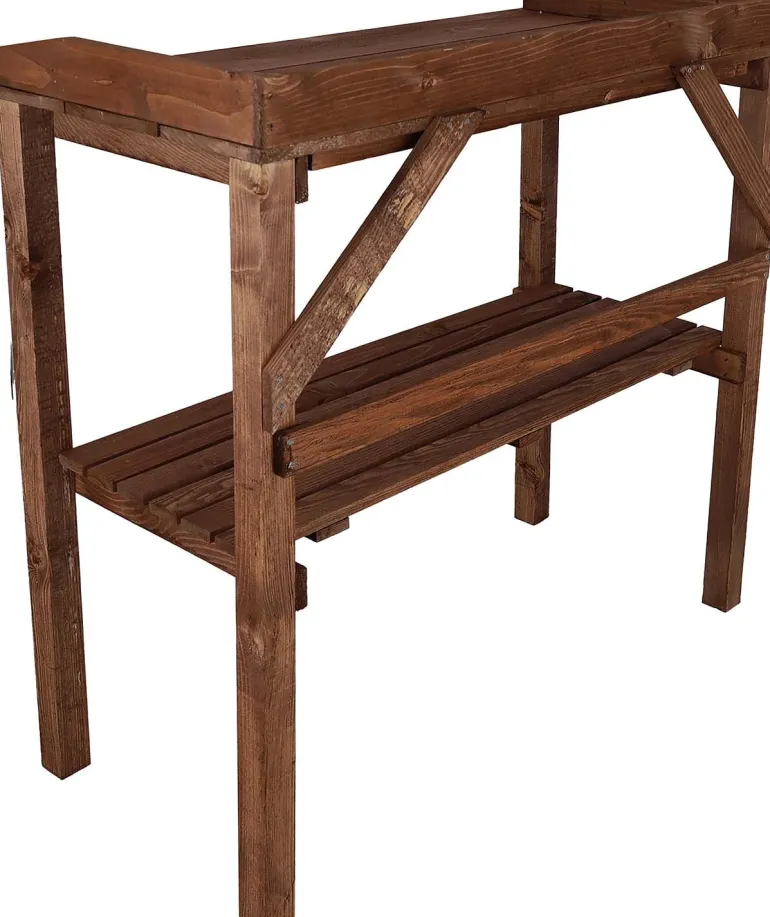 Table à rempoter en pin Nature (Teinté marron)