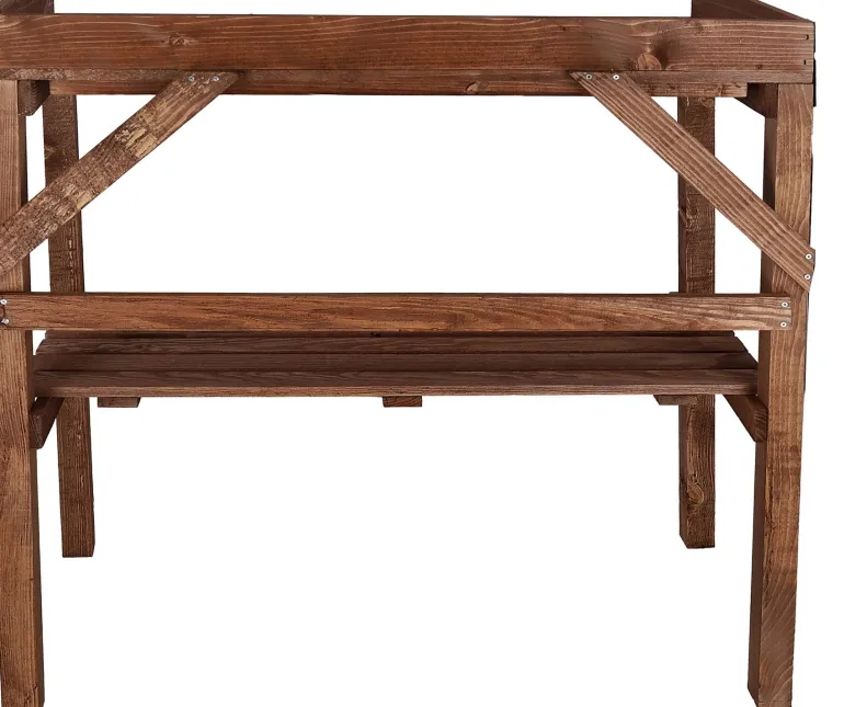 Table à rempoter en pin Nature (Teinté marron)