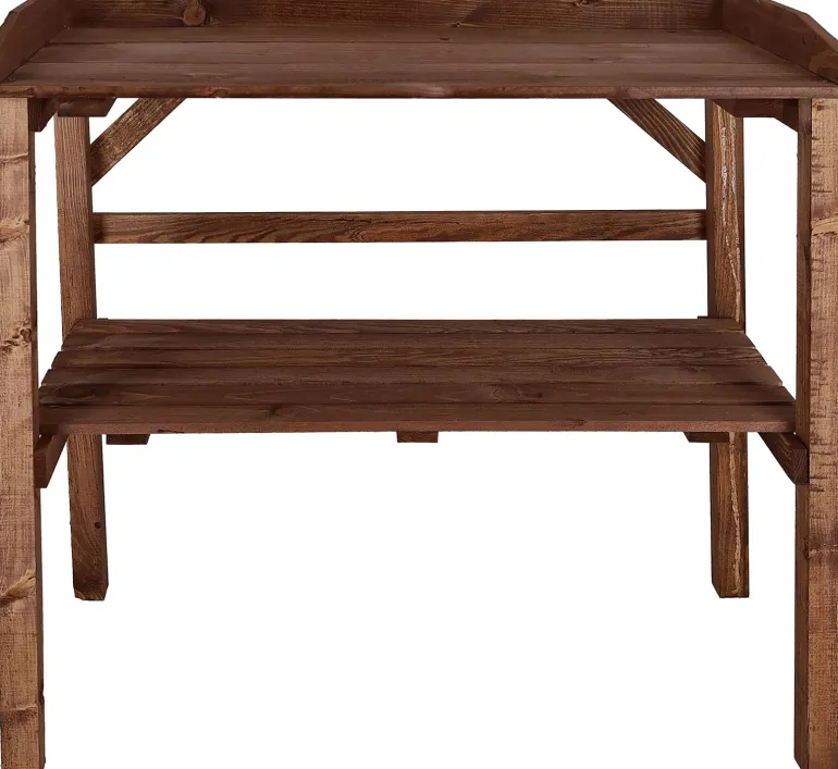 Table à rempoter en pin Nature (Teinté marron)