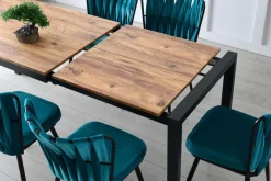 Table repas extensible en aggloméré et métal Silva
