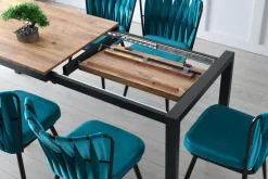 Table repas extensible en aggloméré et métal Silva