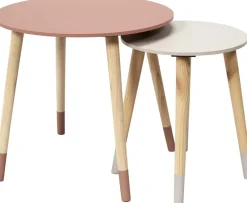 Tables gigognes bicolores Scandi (Lot de 2) (Rose)