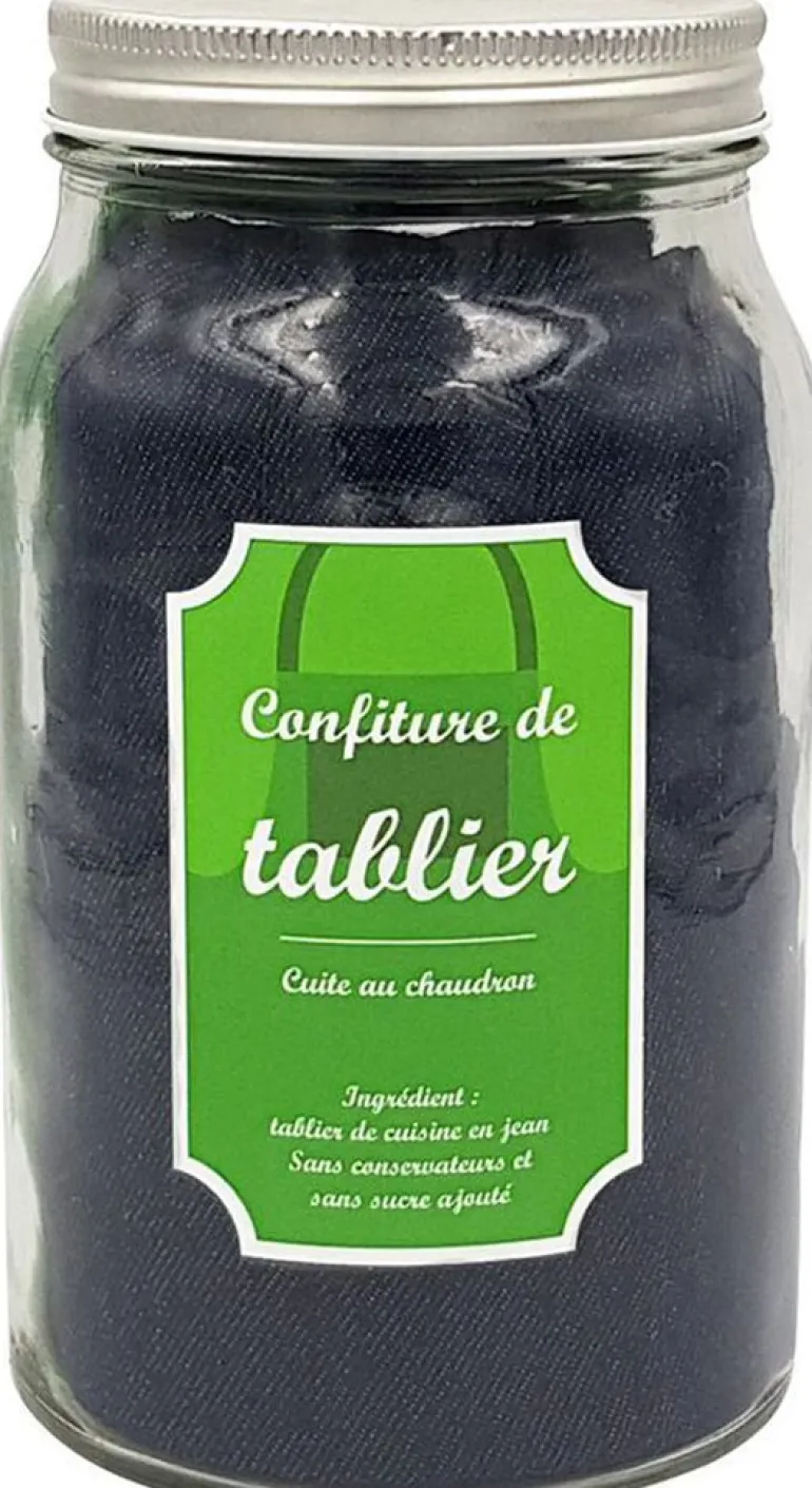 Tablier de cuisine unisexe en jean (Attaches vertes)