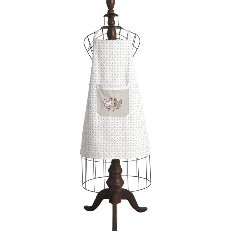 Tablier en coton et lin poule