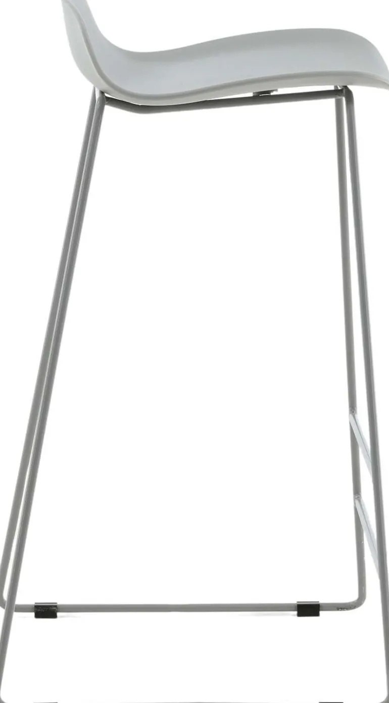 Tabouret de bar en acier et plastique Wave (Lot de 2) (Gris)