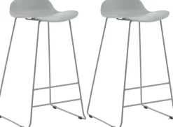 Tabouret de bar en acier et plastique Wave (Lot de 2) (Gris)