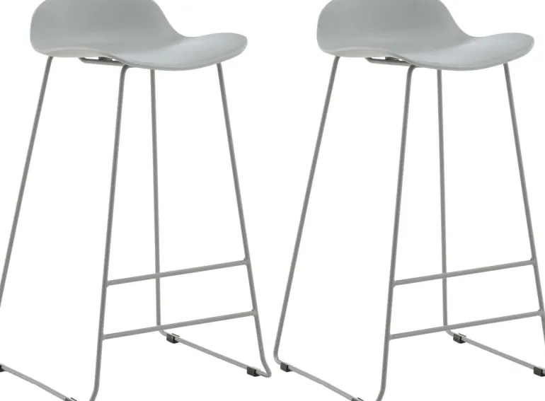 Tabouret de bar en acier et plastique Wave (Lot de 2) (Gris)
