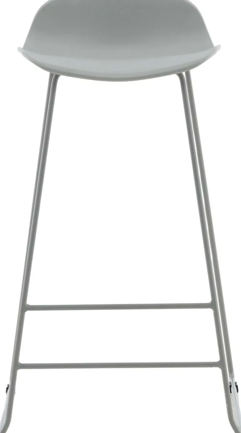 Tabouret de bar en acier et plastique Wave (Lot de 2) (Gris)