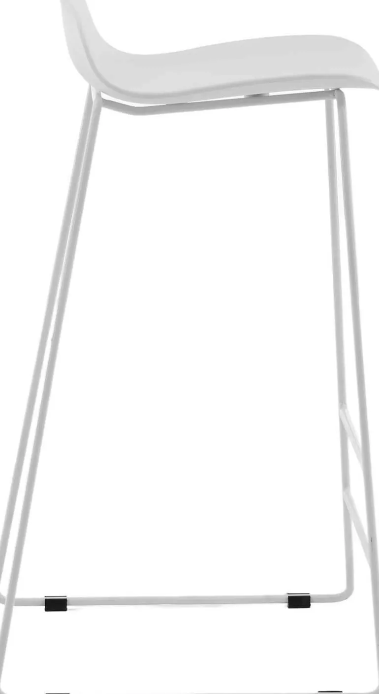 Tabouret de bar en acier et plastique Wave (Lot de 2) (Blanc)