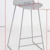 Tabouret de bar en acier et plastique Wave (Gris)