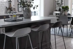 Tabouret de bar en acier et plastique Wave (Gris)