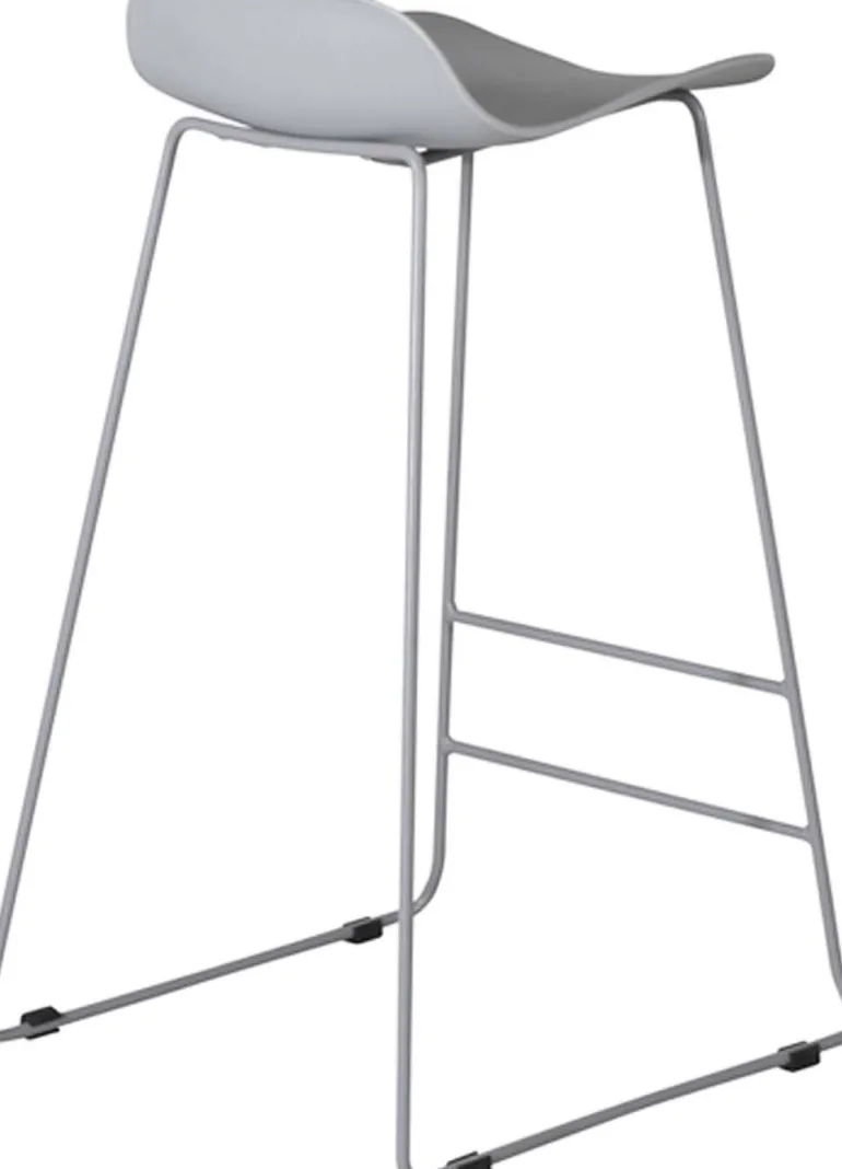 Tabouret de bar en acier et plastique Wave (Gris)