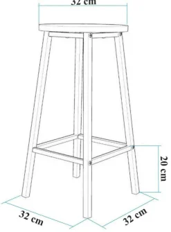 Tabouret de bar en aggloméré et métal Mola