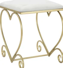 Tabouret en métal doré Heart 50 x 37.5 x 51.5 cm