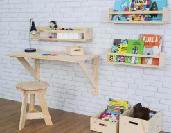 Étagère avec barre centrale en pin Kit Line (40 cm)