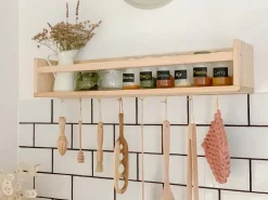 Étagère avec barre centrale en pin Kit Line (80 cm)