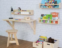 Étagère avec barre centrale en pin Kit Line (80 cm)