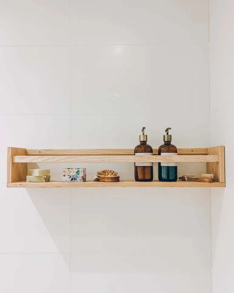 Étagère avec barre centrale en pin Kit Line (80 cm)