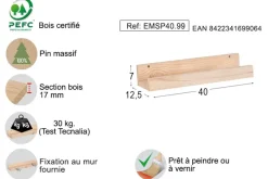 Étagère en pin Kit Line (40 cm)