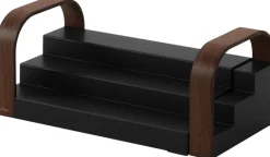 Étagère à épices extensible 3 niveaux Bellwood (Noir et noyer)