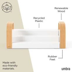 Étagère à épices extensible 3 niveaux Bellwood (Blanc et naturel)