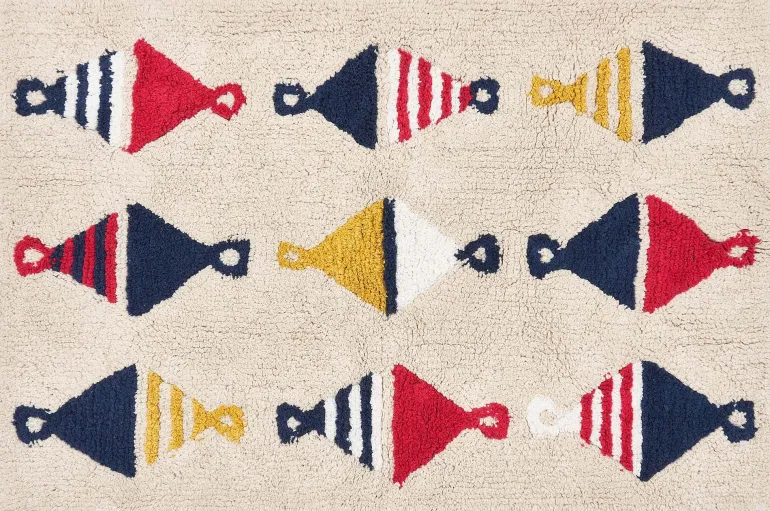 Tapis de bain en coton bouée 91 x 61 cm