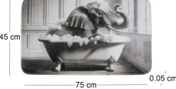 Tapis de bain en polyester Animal 45 x 75 cm (Eléphant)