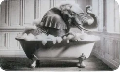 Tapis de bain en polyester Animal 45 x 75 cm (Eléphant)