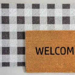Tapis dessous de paillasson à motifs (Carreaux)