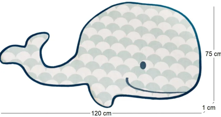 Tapis en coton forme de baleine 120 cm
